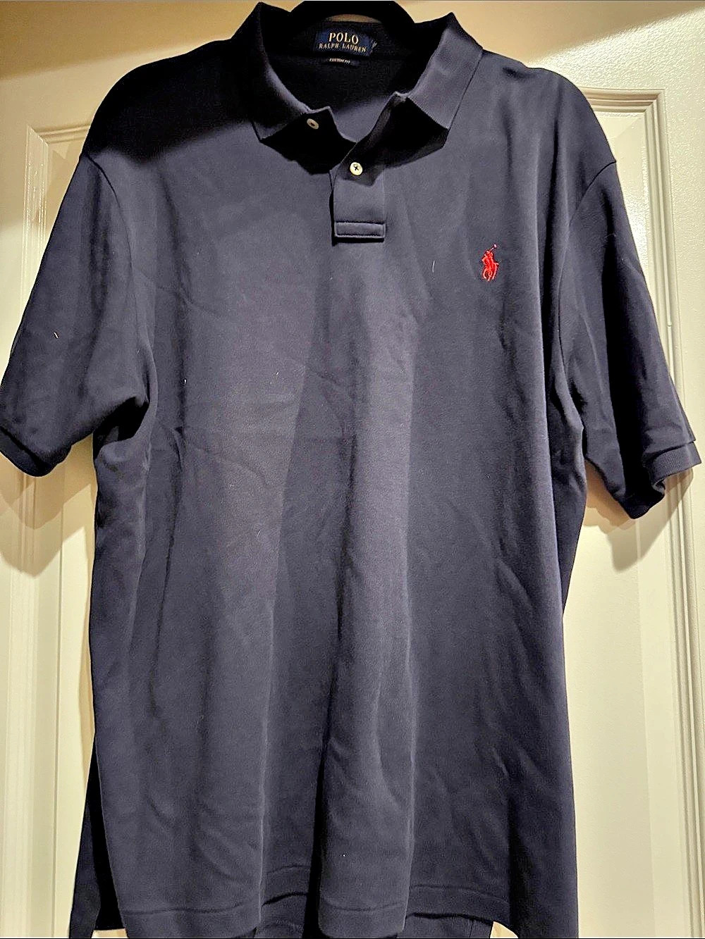Polo Ralph Lauren Custom regular Fit Polo golf Shirt Men's Navy size XL BNWOT